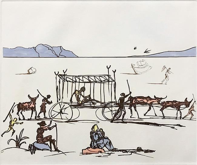 Salvador Dali 'Judgement': Artist: Salvador Dali Title: Judgement Medium: Aquatint And Etching On Paper Date: 1981 Edition: 300 Size: 29.92 x 22.44 inches Additional Details: From Historia De Don Quixote De La Mancha. Hand Sign