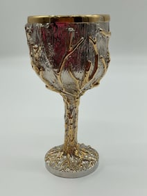 Tree of Life Ornate Metal Goblet / Kiddush Cup