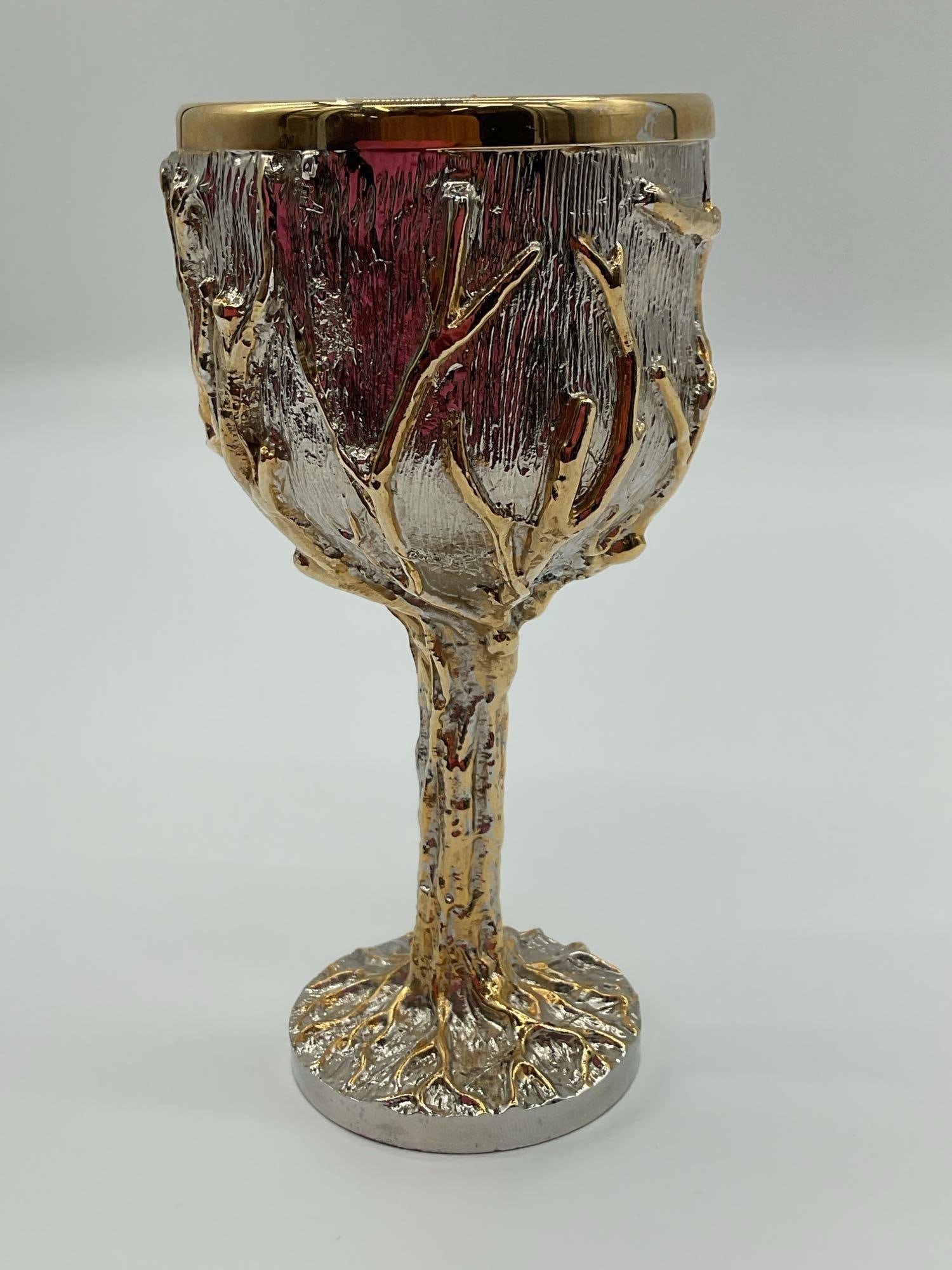 Tree of Life Ornate Metal Goblet / Kiddush Cup (1 of 4)