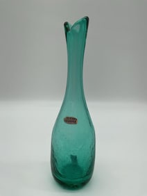 Blenko Handcrafted Crackle Glass Vase