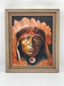 "Red Star" by Greg Red Elk (American) Oil on Canvas