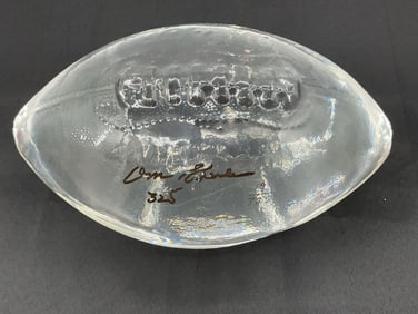 Art Glass Football Signed by Don Shula (Limited Edition #325/725)