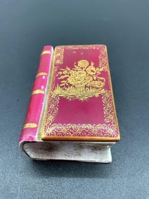 Limoges Miniature Decorative Book-Shaped Porcelain Box