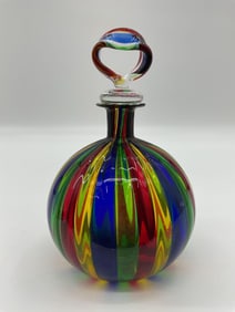 Murano Striped Art Glass Perfume Bottle
