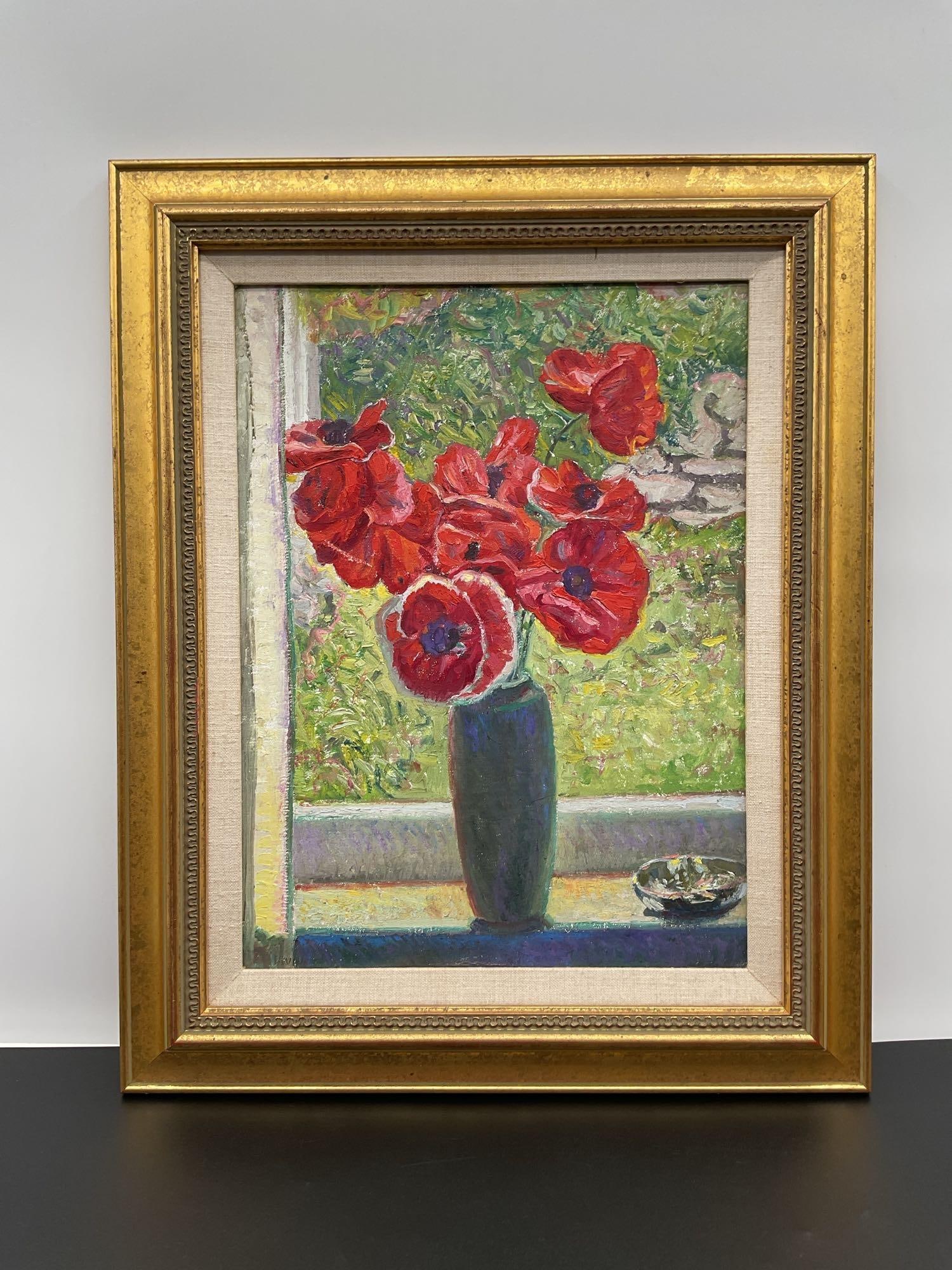 Wilson Henry Irvine (American, 1869-1936) Oil on Canvas: Descriptions: Impression still life poppy painting by renowned American artist Wilson Henry Irvine. Known chiefly for his landscapes, Wilson Henry Irvine was a prolific master of a variety of subjects