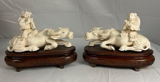 Water Buffalo Chinese Bone Carving