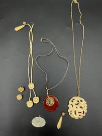 Vintage Carved Bone and Shell Jewelry Collection