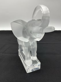 Frosted Lalique Crystal Elephant Figurine