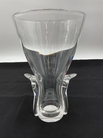 Steuben Crystal Lyre Vase by Lloyd Atkins, 1962