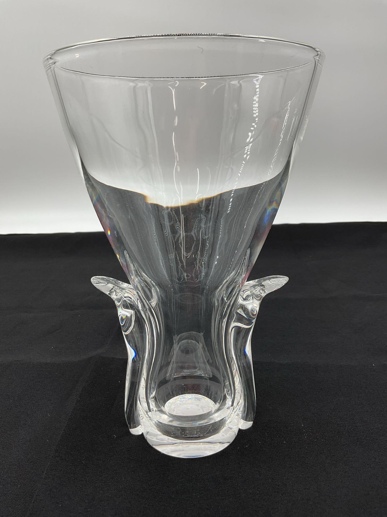 Steuben Crystal Lyre Vase by Lloyd Atkins, 1962 (1 of 4)