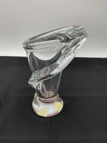 Art Vannes Le Chatel Calla Lily Vase, French Crystal