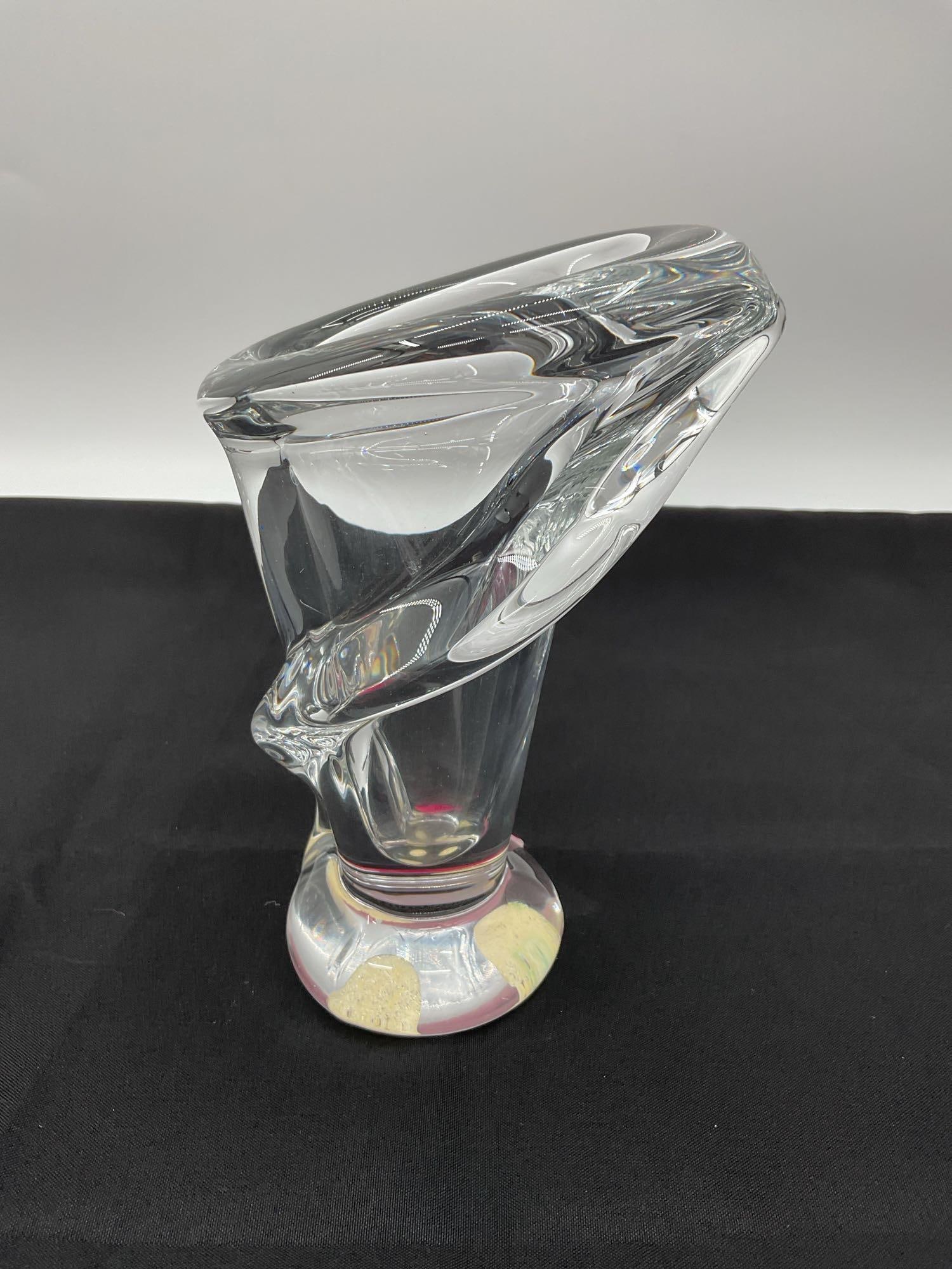 Art Vannes Le Chatel Calla Lily Vase, French Crystal (1 of 4)