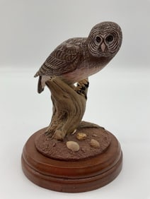 Great Gray Owl, Original Sculpture by James E. Dikon Jr.