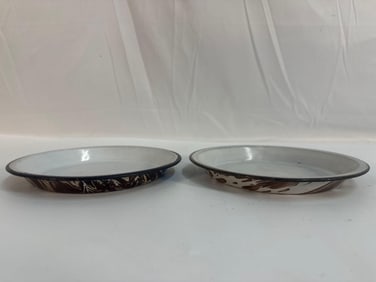 Pie Plate Brown and White Large Swirl - Graniteware Box 1 - Photo 3