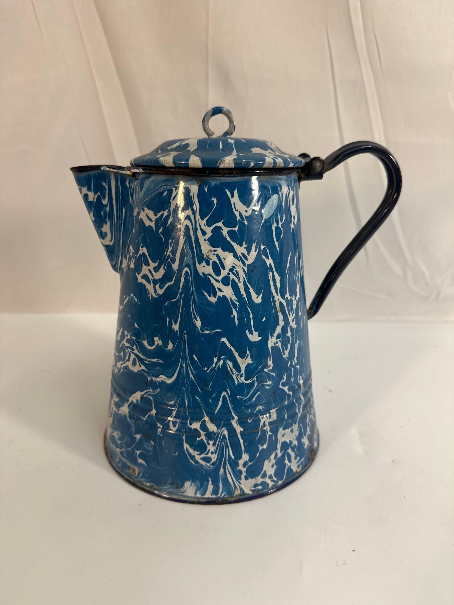 Antique Coffee Pot. Blue Swirl - Graniteware Box 1 - Photo 5 (1 of 4)