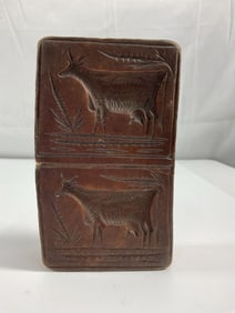Vintage Cow Double Butter Mold -W/ Sleeve Box 12