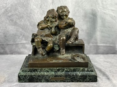 "Au Guignol" By Juan Clara(Spain, B.1875-1957) Bronze