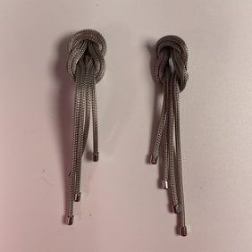 Vintage Silver-Tone Tassel Earrings