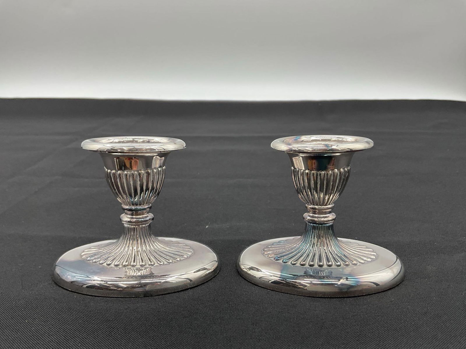 Pair of Fluted Silver-Plated Mini Candlesticks (1 of 4)
