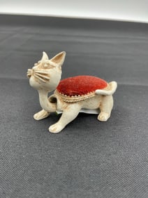 Antique Cast Iron Cat Pin Cushion