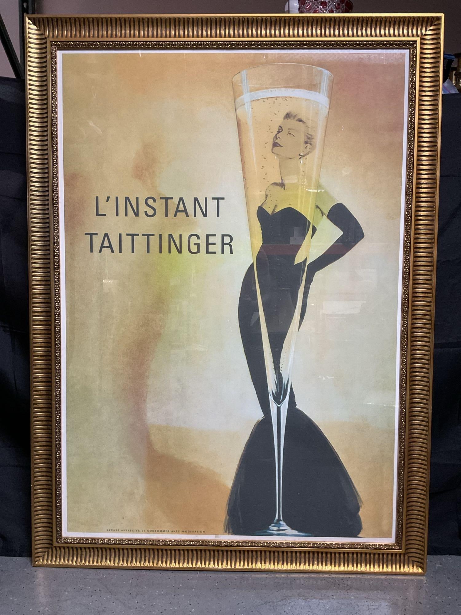L Instant Taittinger Grace Kelly Champagne Vintage Poster (1 of 4)