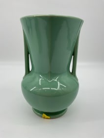 McCoy Pottery Matte Green Double Handled Vase