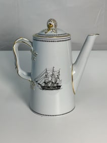 Spode Trade Winds Black & Gold Coffee Pot - Copeland England