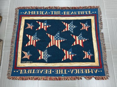 Patriotic Americana Woven Throw Blanket