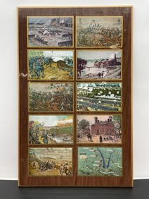Civil War Battle Scenes Collage on Wood Panel