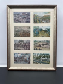 Framed Civil War Battle Scene Prints Collage