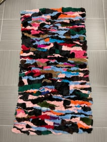 **Brand New** Multicolor Patchwork Alpaca Fur Rug