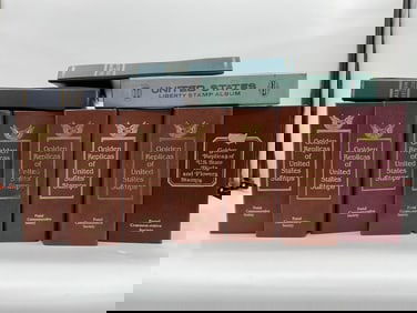 Golden Replicas of United States Stamps Collection of 10 albums