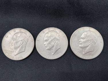 1776-1976 Bicentennial Eisenhower Silver Dollar Coins