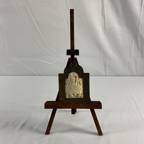 Russian Orthodox miniature icon with carved scene