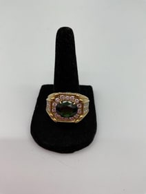 Elvis Presley Green Tourmaline and Diamond Ring
