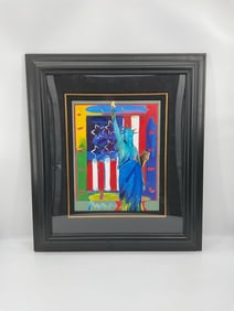 "Patriotic Series: Full Liberty with Flag" By Peter Max(German/American, b.1937)