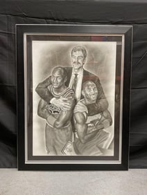 Phil Jackson with Michael Jordan and Kobe Bryant Portrait