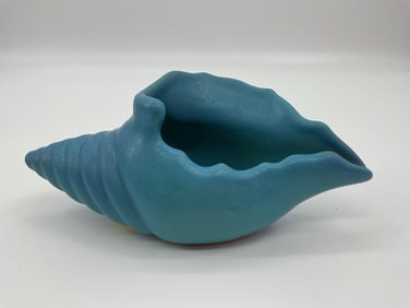 Van Briggle Art Pottery Blue Conch Shell Vase