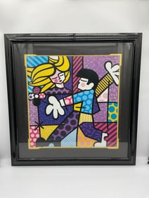 "Love at first sight" by Romero Britto (Brazil, b.1963) Lithograph