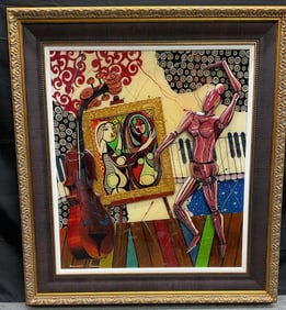 Anatomy Woman's Joy of Collecting Art by Marcus Glenn (American, b.1968) Mixed Media