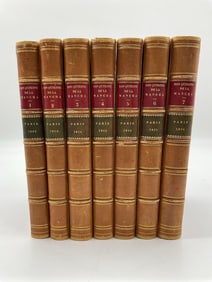 Antique 19th Century Book Collection Don Quixote  7 Volumes