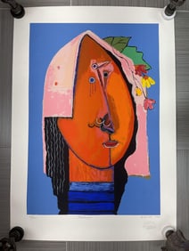 Abstract Portrait by Alberto Ulloa (Dominican Republic, 1950-2011) Serigraph