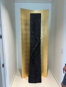 Black and Gold Totemic Sculpture / 2 Piece