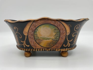 Hand-Painted Decorative Wooden Planter