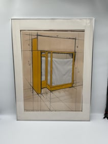 "Yellow Store Front" By Christo and Jean Claude (Bulgaria, 1935-2020) Lithograph