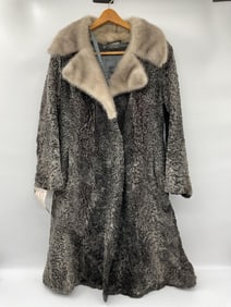 Vintage Persian Lamb Fur Coat with Mink Collar - Pelzmoden Dobitzsch, Neheim-Hüsten