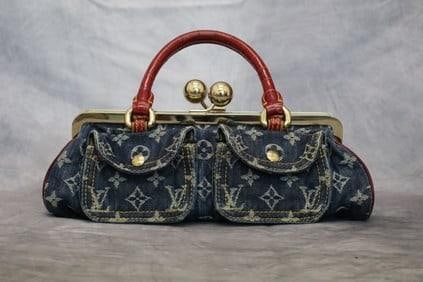 Louis Vuitton Sac Fermoir Denim Bag