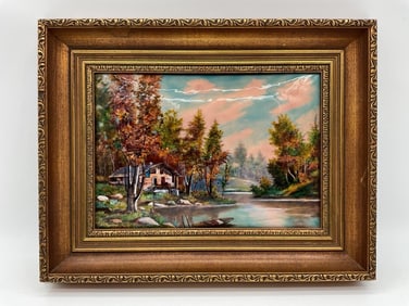 F.J. Carmona Enamel on Copper Limoges Painting