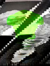 Rosenthal Versace Medusa Crystal Bottle Stopper  - Green