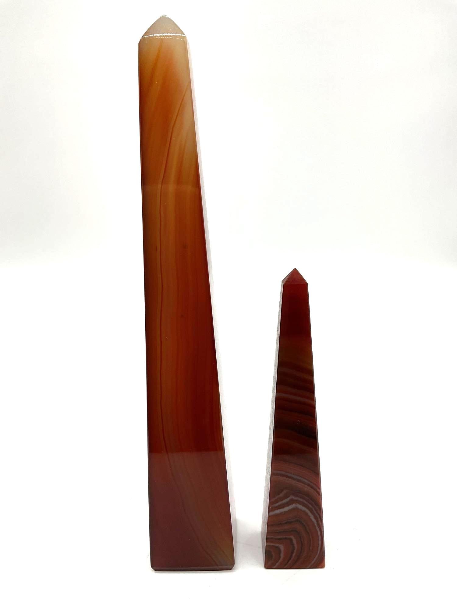 Pair of Polished Red Agate Obelisks (1 of 3)